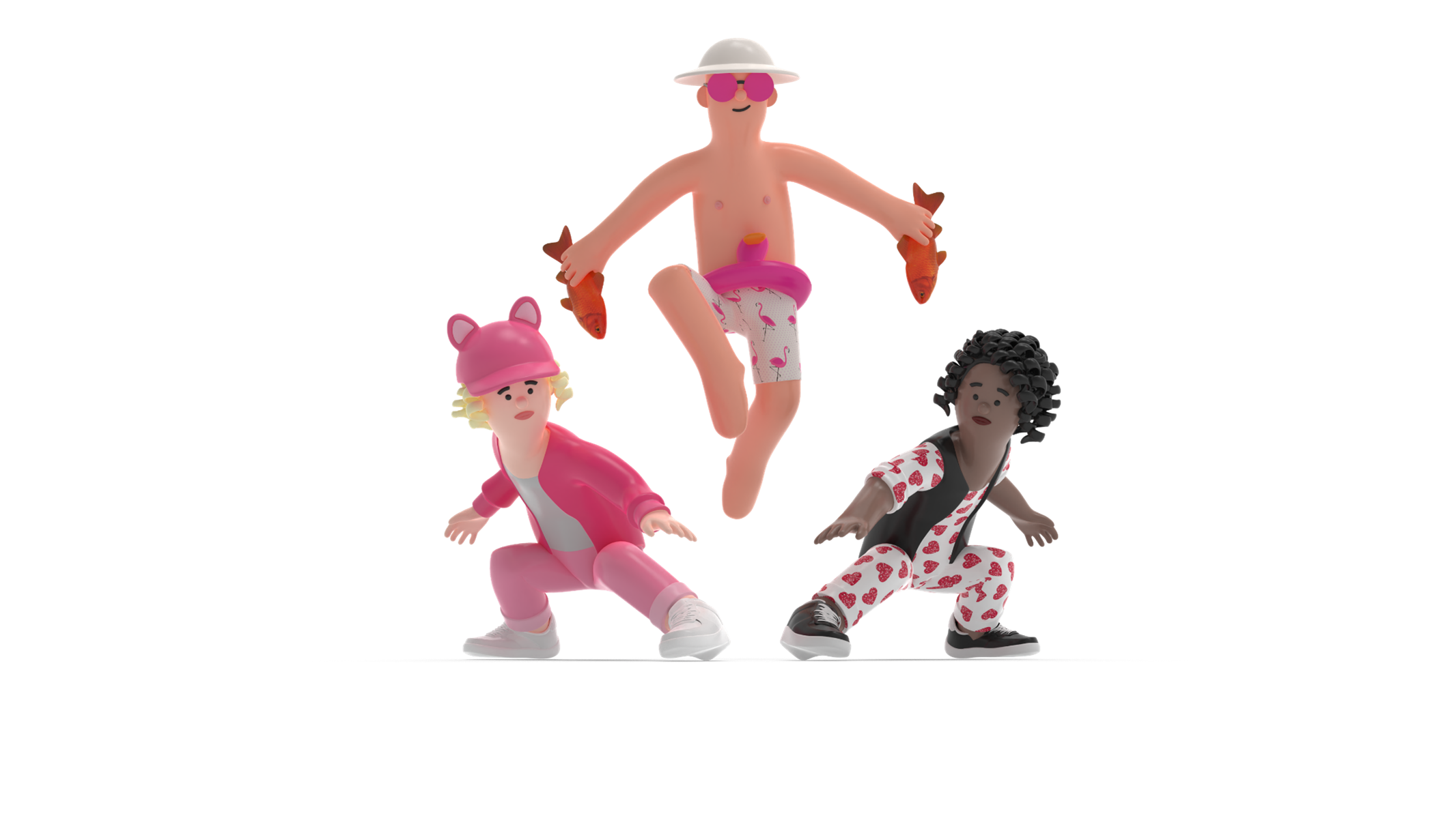 VR game characters and multiplayer gaming scenarios